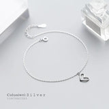Colusiwei 925 Silver Heart Anklet for Women
