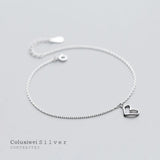 Colusiwei 925 Silver Heart Anklet for Women