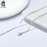 925 Silver Flat Beads Chain Anklet Female Sexy Ankle Jewelry SA13