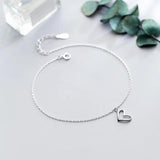 925 Sterling Silver Heart Anklets For Women's Jewelry