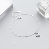925 Sterling Silver Heart Anklets For Women's Jewelry