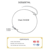925 Silver Zircon Infinity Anklet Fine Jewelry Minimalist Accessories