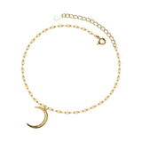 TrustDavis 925 Moon CZ Anklets For Women Lady Birthday Present Jewelry