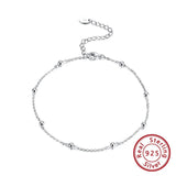Silver Anklet 92.5% Ball Beads Ankle Chain S925 SA05