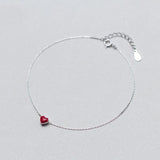 Davis 925 Silver Heart Anklets for Women