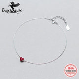 Davis 925 Silver Heart Anklets for Women