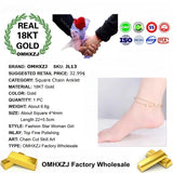 Vintage Two-Line Square Beads 18KT Anklet