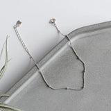 S925 Silver Thin Cross-chain Round Beads Anklet Foot Ornaments