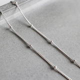 S925 Silver Thin Cross-chain Round Beads Anklet Foot Ornaments