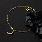 925 Silver Zircon Moon Charm Anklets, 18K Plated Foot Jewelry