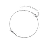 925 Silver Zircon Infinity Charm Anklet Foot Jewelry