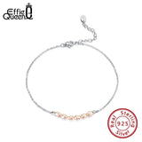 925 Silver Anklet with Freshwater Pearls for Women
