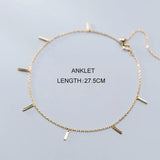 925 Silver Minimalist Anklet Women's Party Jewelry