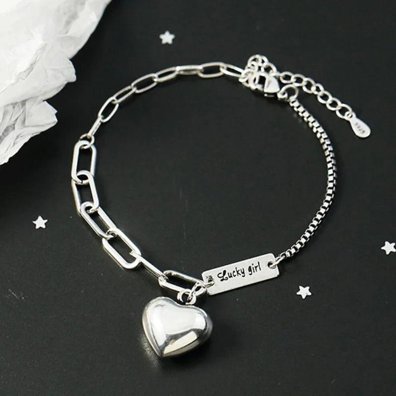 925 Silver Anklet Vintage Love Heart Foot Chain
