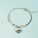 925 Silver Anklet Vintage Love Heart Foot Chain