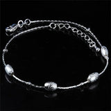 925 Silver Frosted Ball Anklet for Women