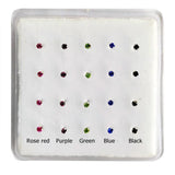 20pcs 925 Sterling Silver Nose Piercing 2mm Multicolor Nose Studs Straight Pin