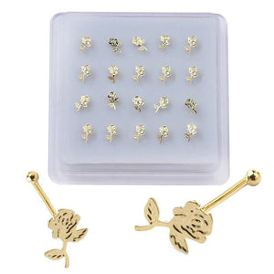 20 Rose Flower Nose Studs for Women