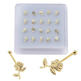 20 Rose Flower Nose Studs for Women