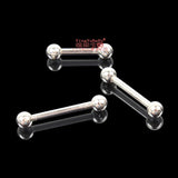925 Sterling Silver Body Jewelry Barbell 16G Nipple Tongue Eyebrow Piercing