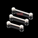 925 Sterling Silver Body Jewelry Barbell 16G Nipple Tongue Eyebrow Piercing