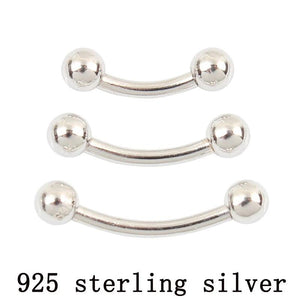 925 Sterling Silver Eyebrow Nails 16G 1.2mm Body Jewelry