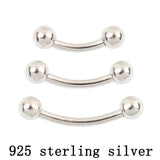 925 Sterling Silver Eyebrow Nails 16G 1.2mm Body Jewelry