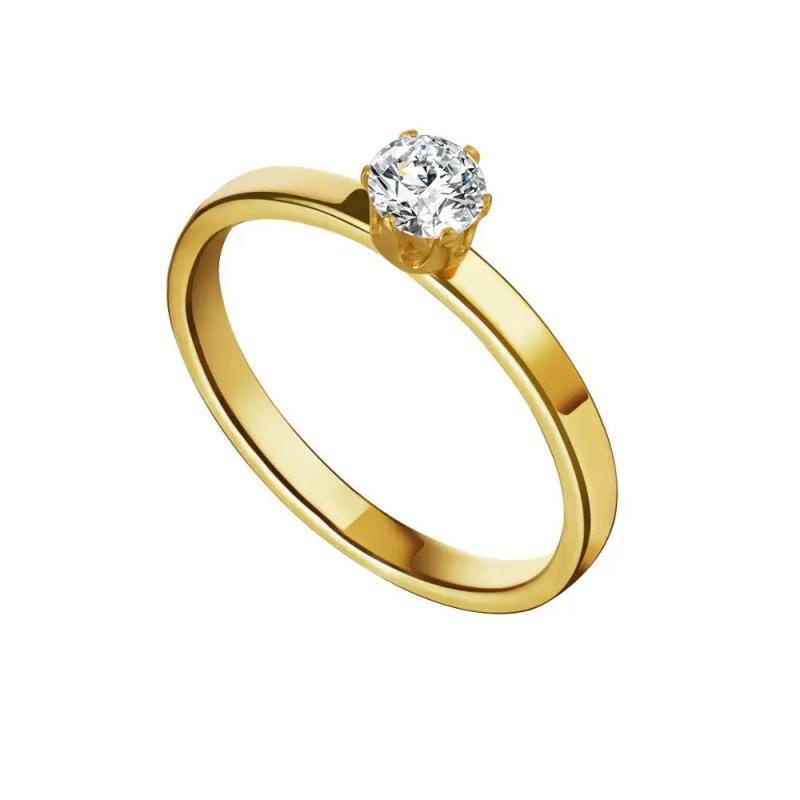Classic Zircon Rings for Couple Stainless Steel Wedding Bands