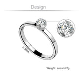 Classic Zircon Rings for Couple Stainless Steel Wedding Bands