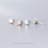 Tiny Shell Stud Earring 925 Sterling Silver Animal Ear Pin