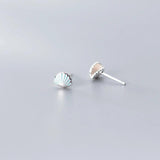 Tiny Shell Stud Earring 925 Sterling Silver Animal Ear Pin