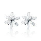925 Sterling Silver Enamel 3 Flower Stud Earrings for Women Fine Jewelry
