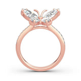 Butterfly Crystal Zircon Rose Ring for Women