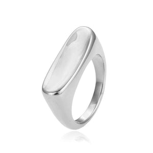 Rustic Signet Ring Oxidized Stainless Steel Vintage Jewelry