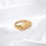 Rustic Signet Ring Oxidized Stainless Steel Vintage Jewelry