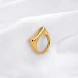 Rustic Signet Ring Oxidized Stainless Steel Vintage Jewelry