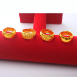 24K Men's Wedding Bands Ring Jewelry 4 Models Optional