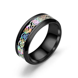 Colorful Dragon Stainless Steel Ring for Men