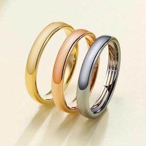 Classic Tungsten Wedding Rings for Couple Rose Lady Gift Engraving 3mm