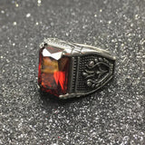 Crystal Vintage Ring for Men CZ Stone Stainless Steel Jewelry