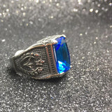 Crystal Vintage Ring for Men CZ Stone Stainless Steel Jewelry