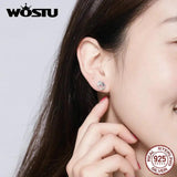925 Silver CZ Unicorn Stud Earrings Star Hoops Fine Jewelry