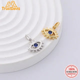 TrustDavis 925 Silver Eye Zircon Charm Pendant Women DIY Jewelry DZ982