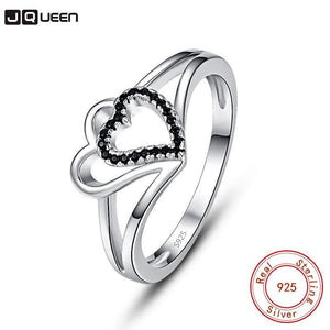 Silver Heart CZ Finger Ring Women Wedding Engagement Jewelry
