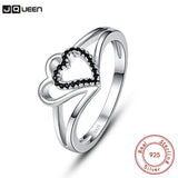 Silver Heart CZ Finger Ring Women Wedding Engagement Jewelry