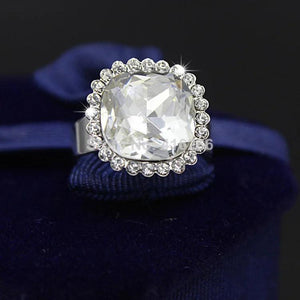 13mm Big CZ Austrian Crystal Ring Jewelry for Women Gift