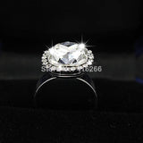 13mm Big CZ Austrian Crystal Ring Jewelry for Women Gift