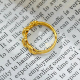 Vintage Punk Chain Twined Golden Ring For Women Wedding Engagement Party
