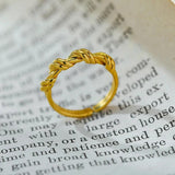 Vintage Punk Chain Twined Golden Ring For Women Wedding Engagement Party