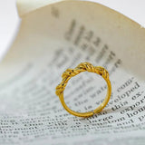 Vintage Punk Chain Twined Golden Ring For Women Wedding Engagement Party